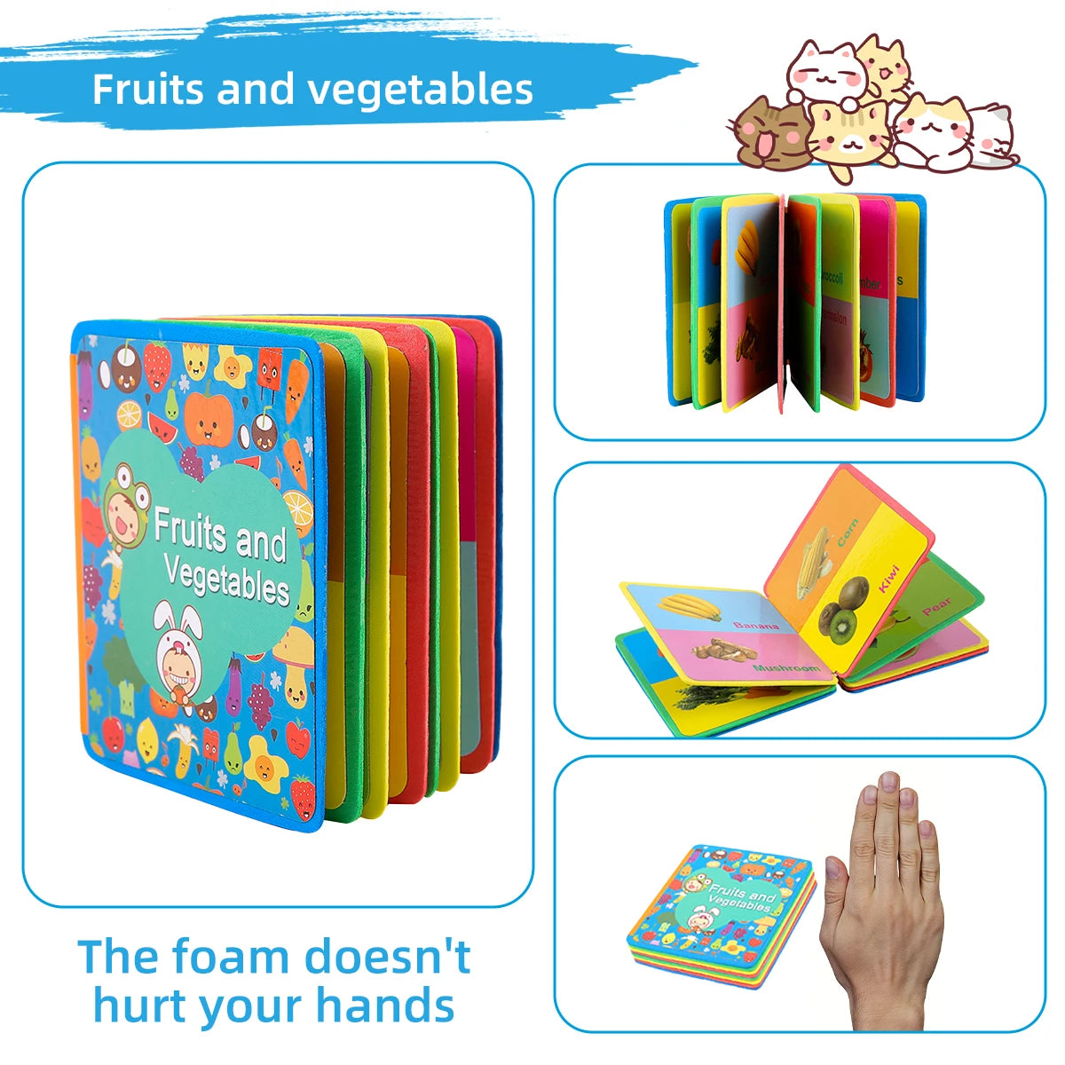 Children's English Eva Book Baby Cognitive Learning Rounded Corner Design Does Not Hurt Hands Beautifully Baby Educational Toys