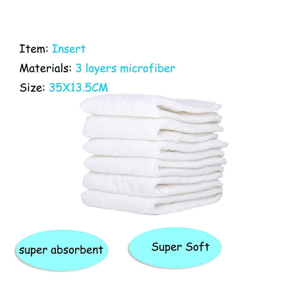 Happyflute New Desig Hot Sale 4Pcs OS Pocket Diaper Washable&Reusable Absorbent Ecological Diaper Cover Adjustable Baby Nappy