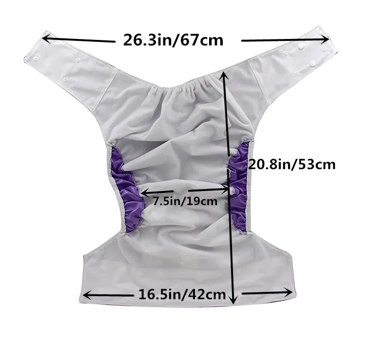 [Sigzagor]1 Teen Adult Cloth Diaper Nappy Pocket Incontinence Waterproof Reusable Leg Gussets Insert ABDL Age Role Play Costume