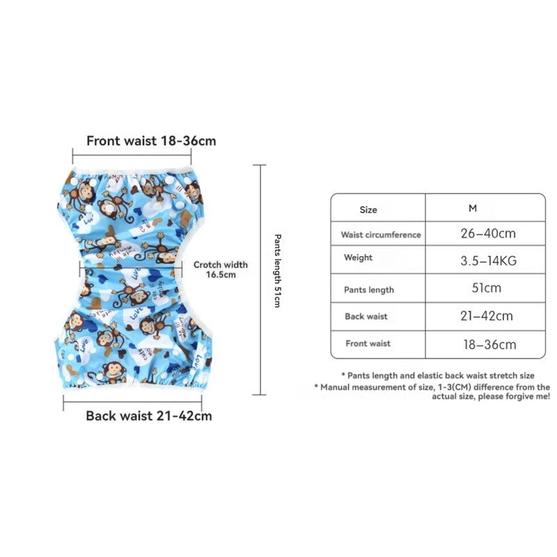 Factory Direct M Size Reusable Leak-proof Urine Solid Poop Strong Absorbent Swim Diaper Summer Pool 1-3 Years Old Baby