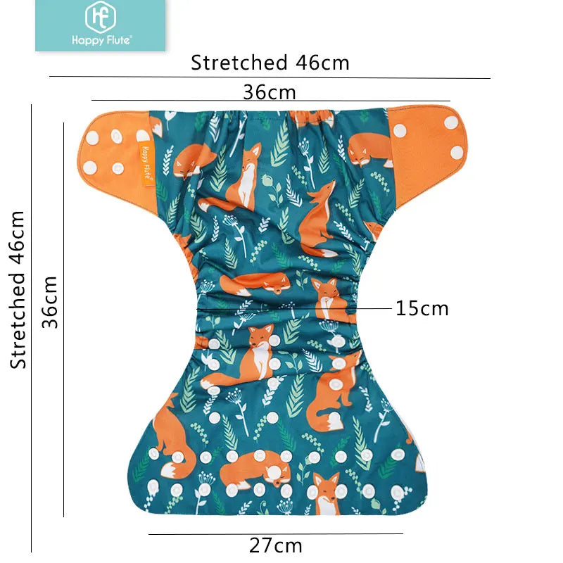 Happyflute New Desig Hot Sale 4Pcs OS Pocket Diaper Washable&Reusable Absorbent Ecological Diaper Cover Adjustable Baby Nappy