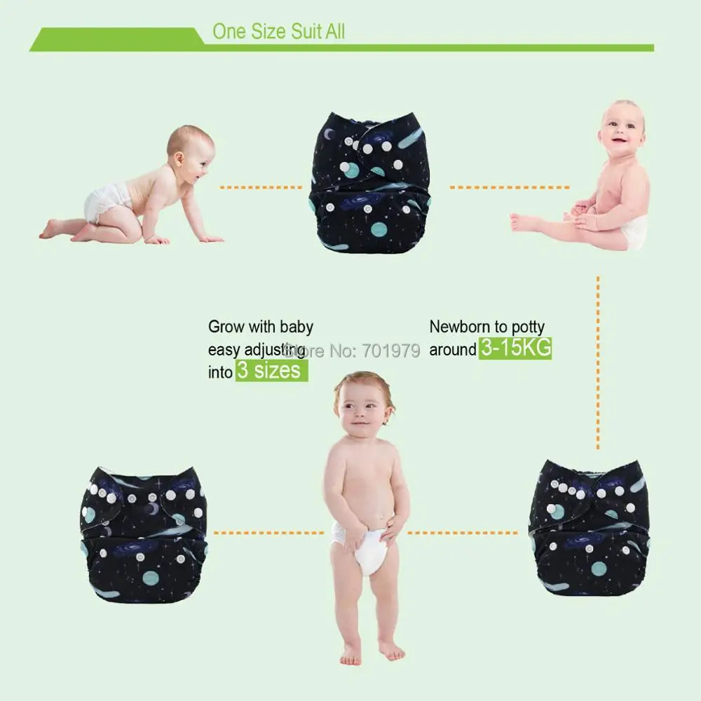 U Pick ALVABABY Baby Cloth Diaper Reusable Cloth Nappy Washable Diaper Nappy for Baby 3-15kg with 1pc Microfiber Insert