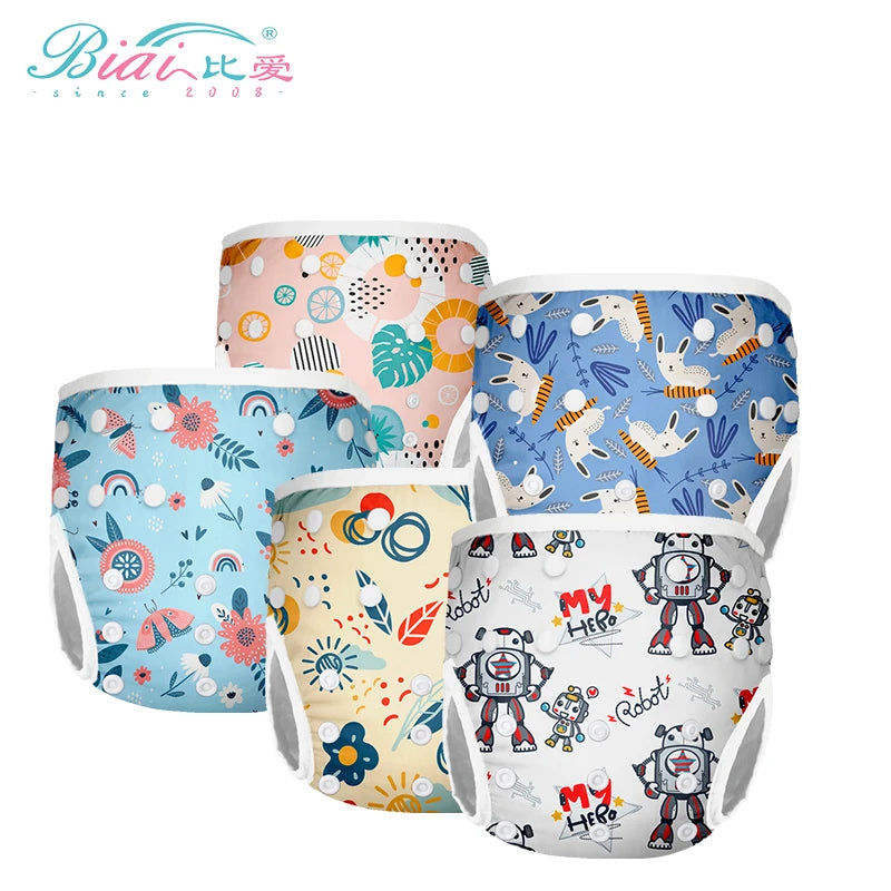 Factory Direct M Size Reusable Leak-proof Urine Solid Poop Strong Absorbent Swim Diaper Summer Pool 1-3 Years Old Baby