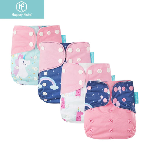 4Pcs Pocket Diapers