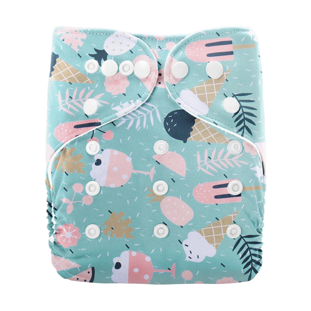 Pororo ecological diapers for baby girl boy Cloth diapers bamboo charcoal washable reusable diapers waterproof double leg gusset