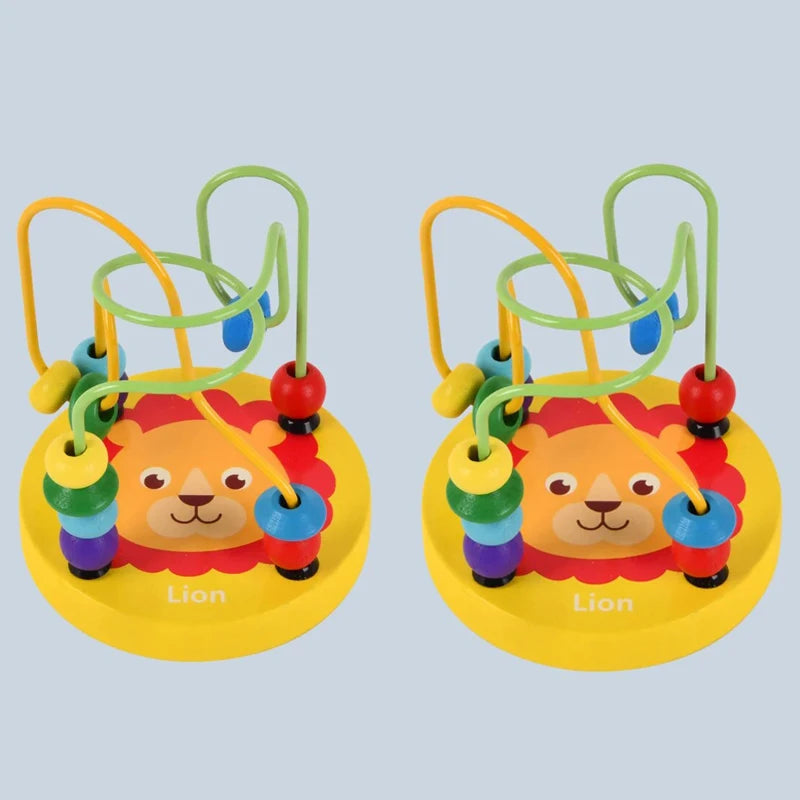 Colorful Wooden Roller Coaster Educational Circle Toy For Preschool Learning Bead Maze Toy Perfect Gift For Young Children