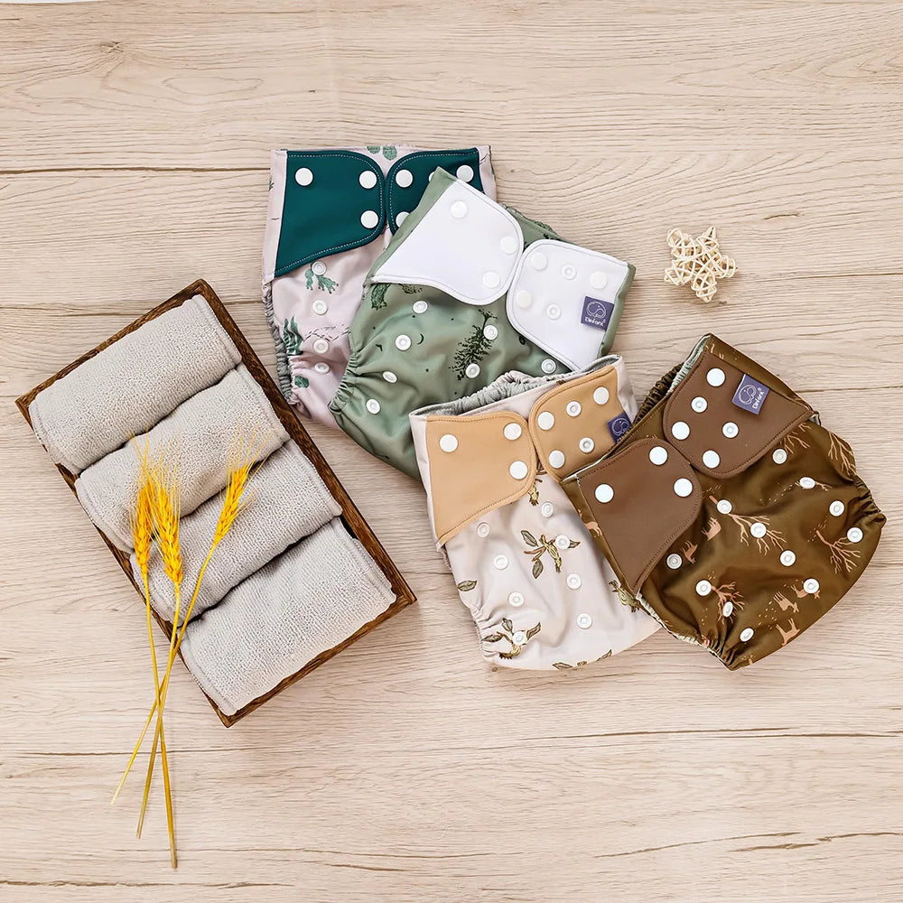 Elinfant waterproof  baby cloth diaper with 4 absorbents mesh cloth inner os for 3-15kg washable eco-friendly pocket cloth nappy
