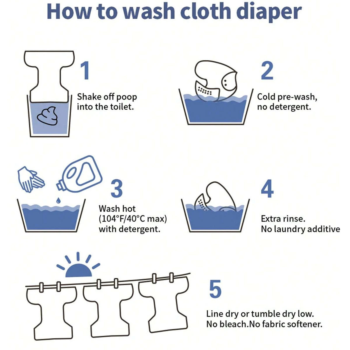 Elinfant 3PCS Washable One Size Cloth Diaper Waterproof Reusable Cloth Diaper For 3-15kg Baby