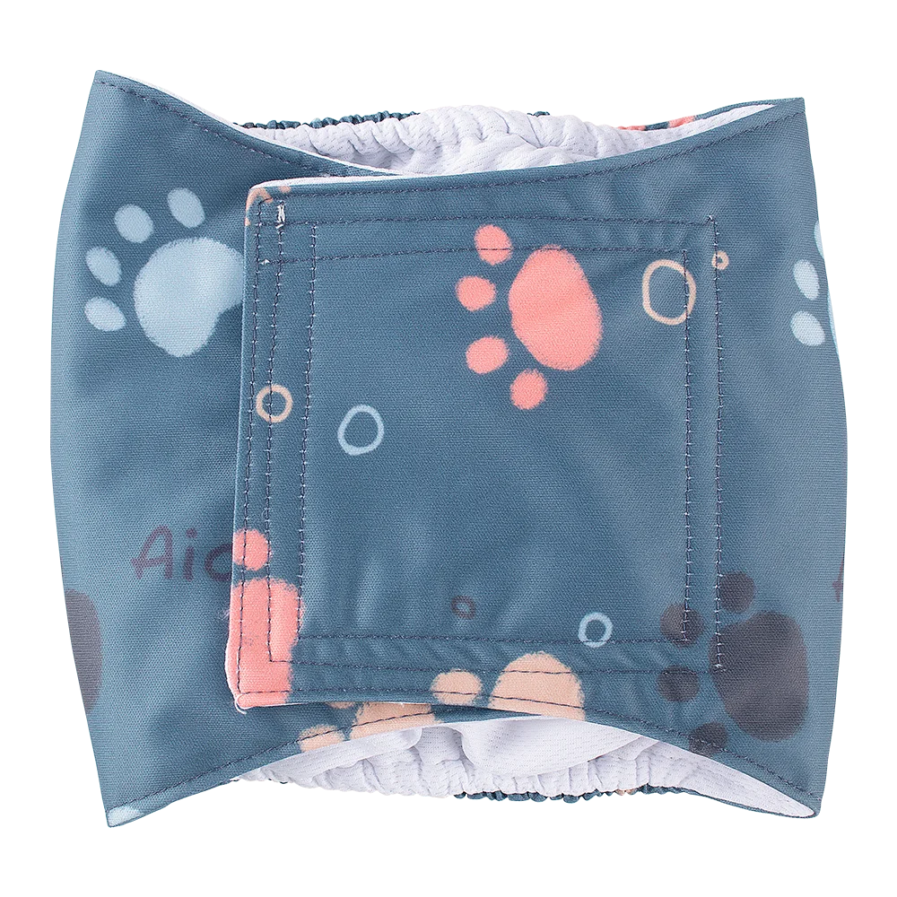 BIAI 1PC Durable Washable Male Dog Diaper Wraps Pet Boy Dog Cloth Nappies Reusable Pet Doggy Underwear Pants for Male Dog Leash