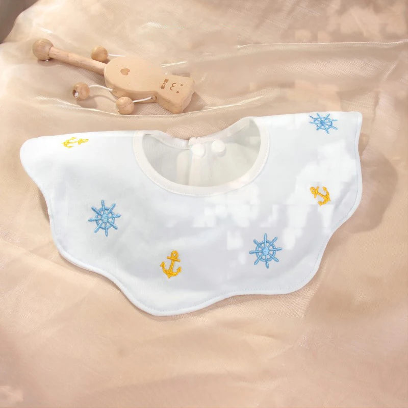 Cute Embroidery Cotton Baby Bibs Autumn New Infant Bib Newborn Burp Cloths for Kids Boy Girl Spring Soft Feeding Saliva Towel