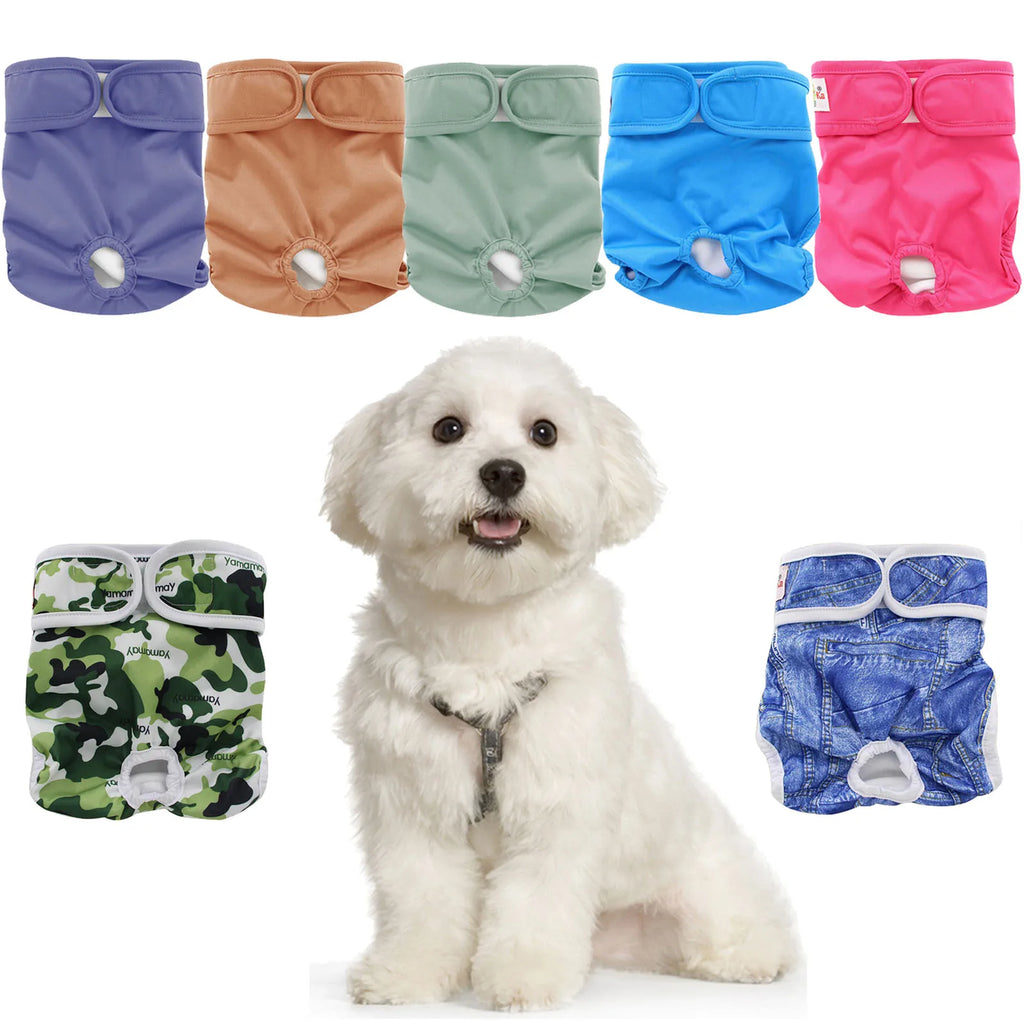 Ohbabyka Washable Female Dog Diapers Premium Reusable Diapers for Doggie in Heat Highly Absorbent Dog Diapers Female for PetPant