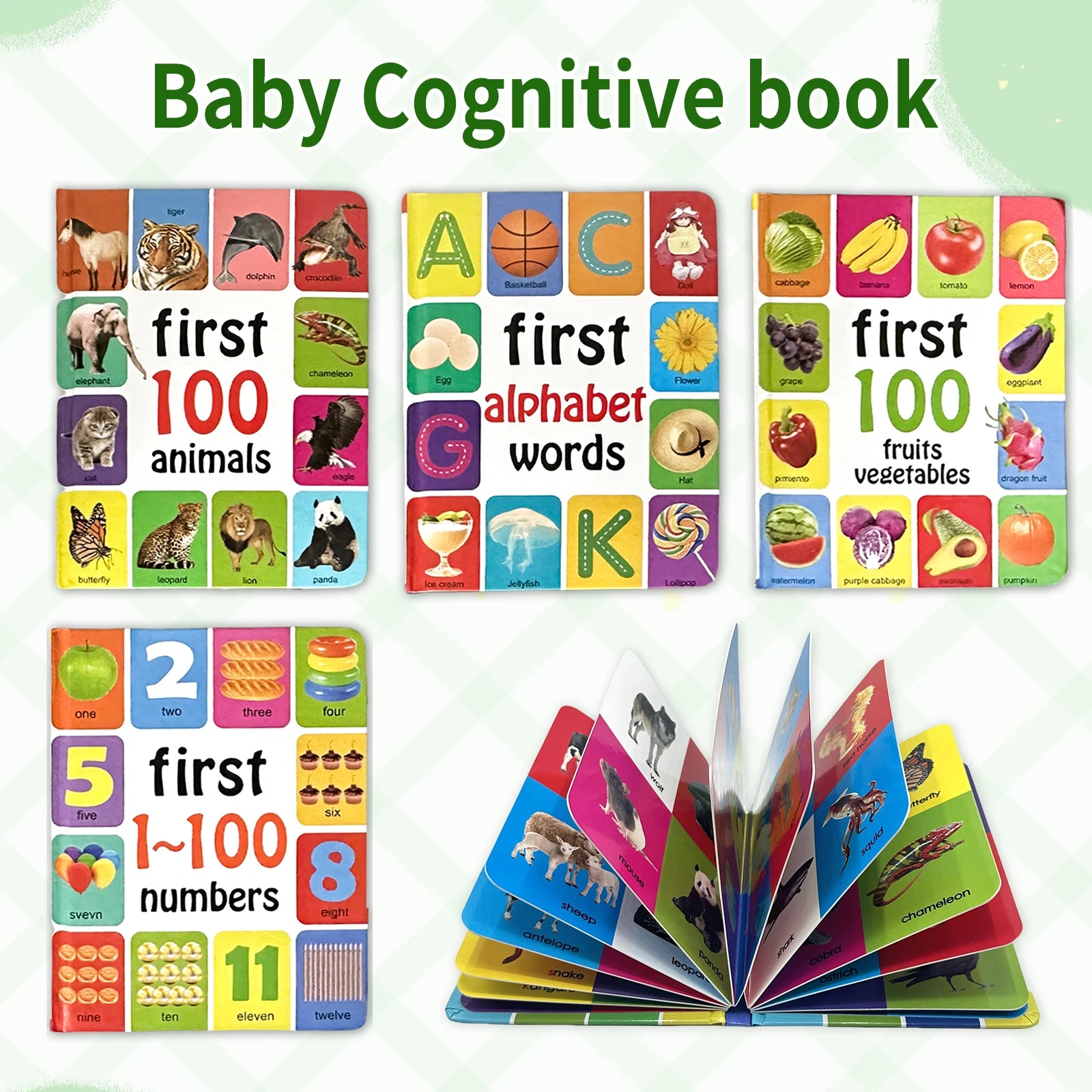 1-100 Fruits Vegetables Book Libros Manga Anime Coloring Books Preschool Learning Improves Children's Identification Skills Gift