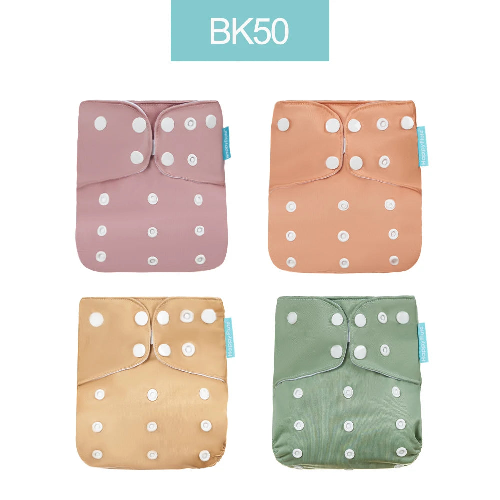 Happyflute New Desig Hot Sale 4Pcs OS Pocket Diaper Washable&Reusable Absorbent Ecological Diaper Cover Adjustable Baby Nappy