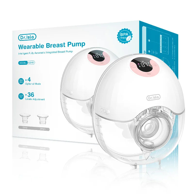 Wearable Breast Pump Hands Free Electric Breast Pumps Comfort Milk Collector Lightweight with LED Display 4 Modes & 36 Levels