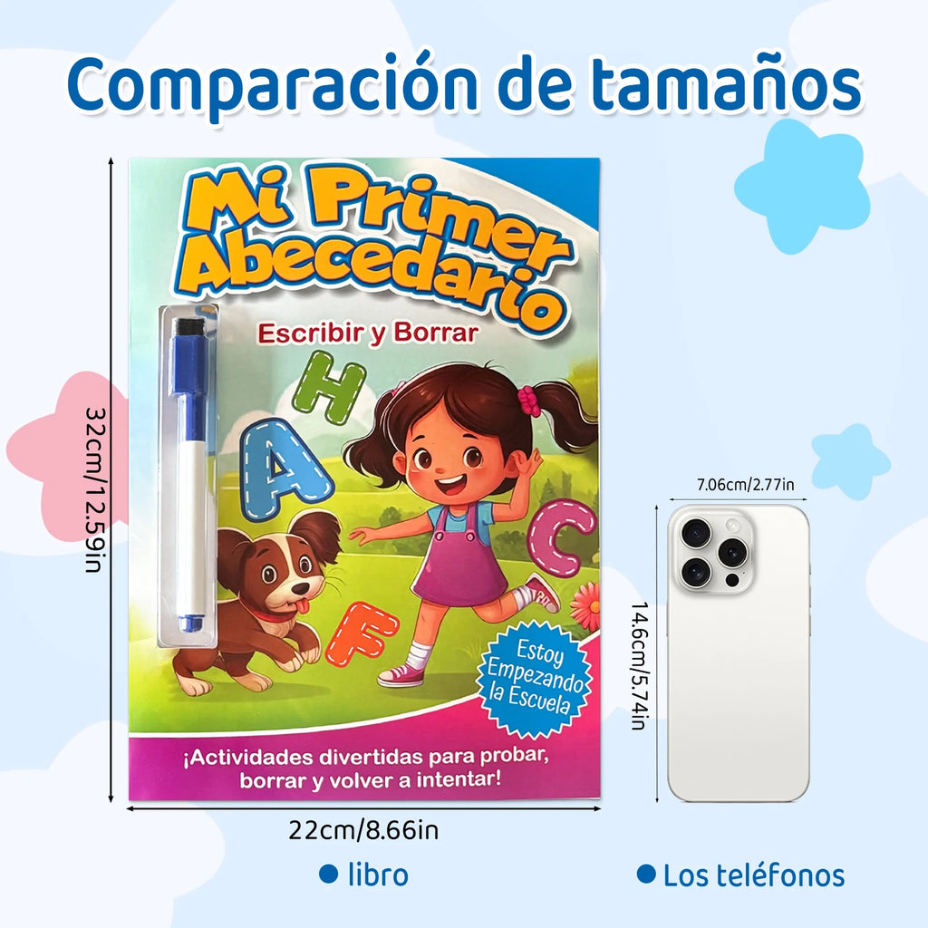Spanish Children's Tracing Book Alphabet Numbers Learning Includes A Re-writable Pen Children's Puzzle Books Gifts