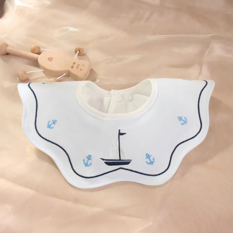 Cute Embroidery Cotton Baby Bibs Autumn New Infant Bib Newborn Burp Cloths for Kids Boy Girl Spring Soft Feeding Saliva Towel