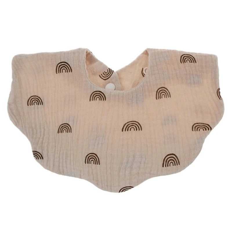 Baby  Shape Feeding Bib Bandana Burp Cloth Scarf Printed Soft  Cotton Absorbent Saliva Towel Breathable Apron for A2UB