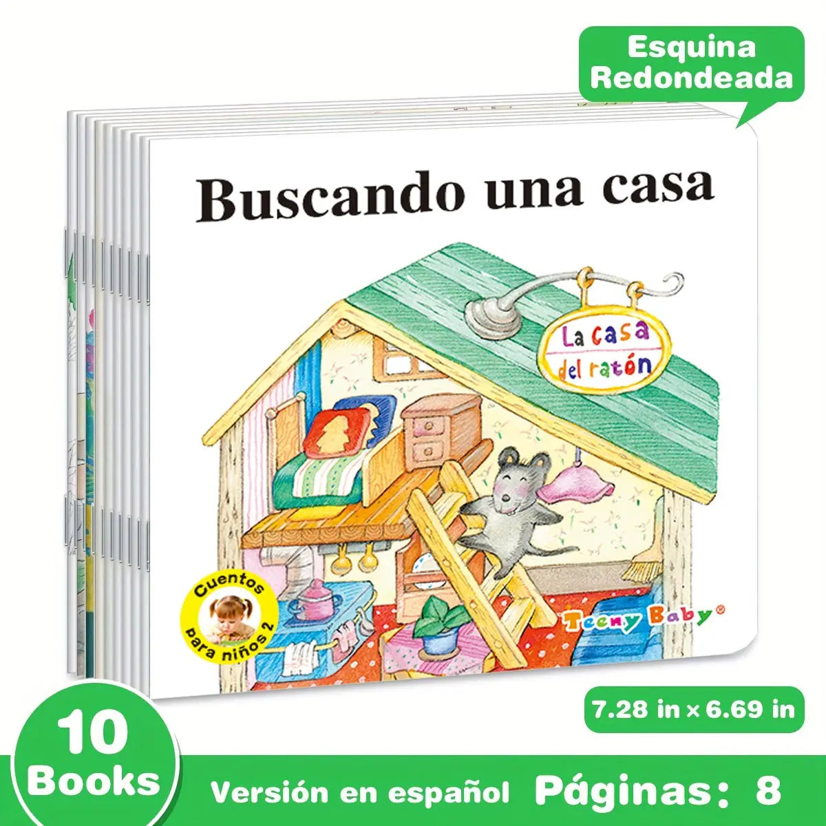 1 Set of 10 Spanish Children's Storybooks Baby Enlightenment Early Learning Books Children's Simple Readers Learning Gifts