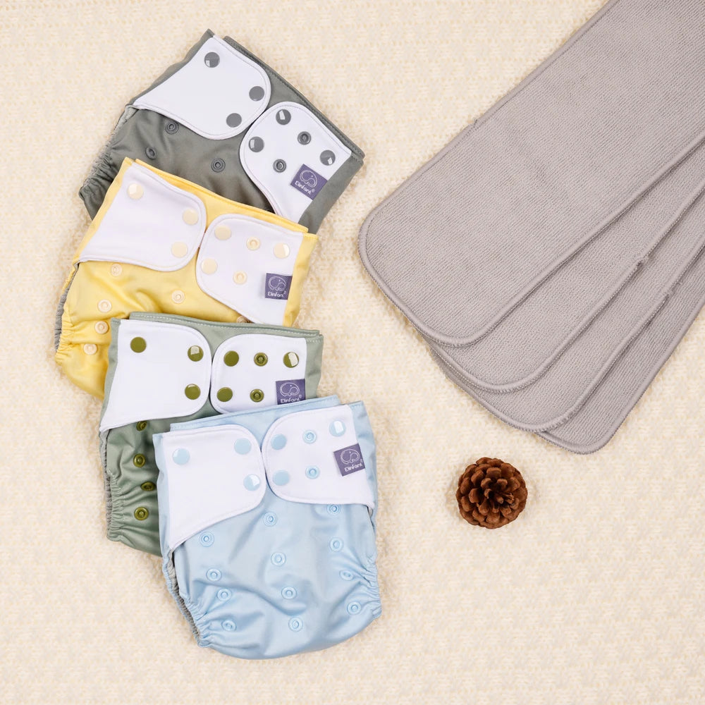 Elinfant waterproof  baby cloth diaper with 4 absorbents mesh cloth inner os for 3-15kg washable eco-friendly pocket cloth nappy