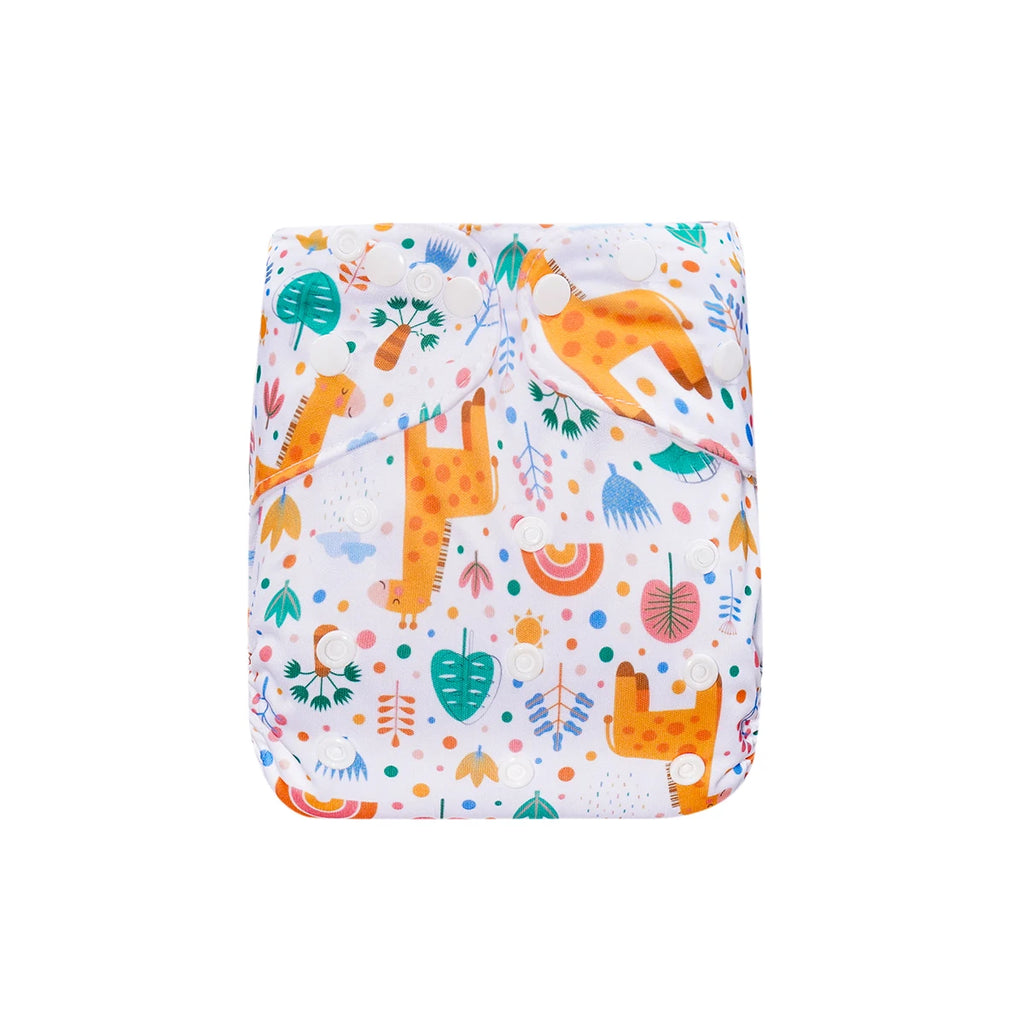 Elinfant 1pc Reusable Cloth Diaper Dry Fast Suede Cloth Inner Waterproof adjustable Baby Cloth Diaper For 3-15kg