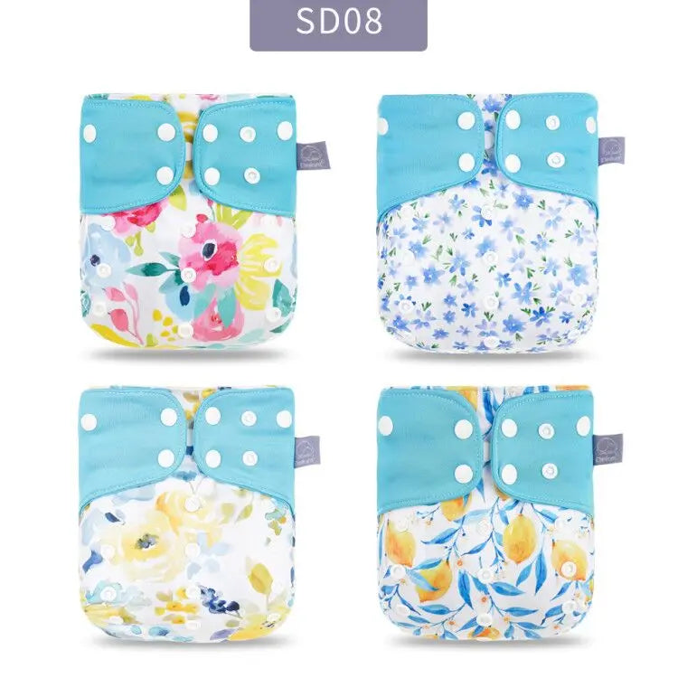 Elinfant Breathable Mesh Cloth 4pcs/set Cloth Diaper Washable Adjustable Reusable OS Baby Cloth Pocket Diaper