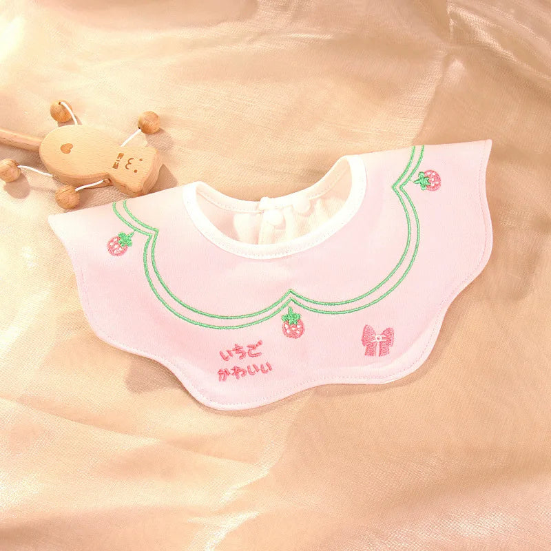 Cute Embroidery Cotton Baby Bibs Autumn New Infant Bib Newborn Burp Cloths for Kids Boy Girl Spring Soft Feeding Saliva Towel