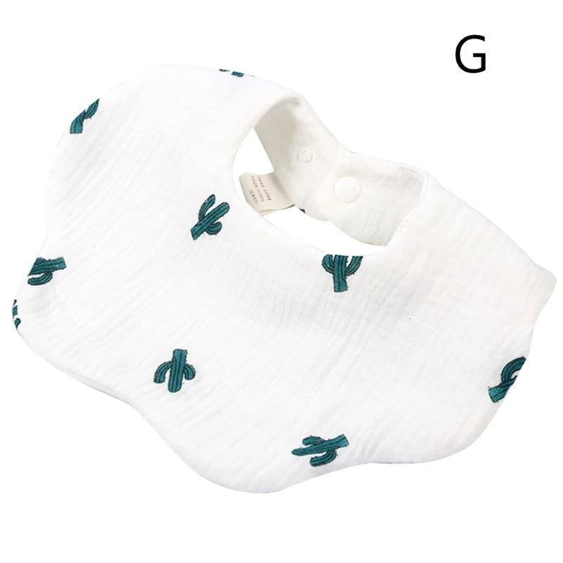 Baby Wave Shape Feeding Bib Bandana Burp Cloth Scarf Printed Soft Pure Cotton Absorbent Saliva Towel Breathable Apron Dropship
