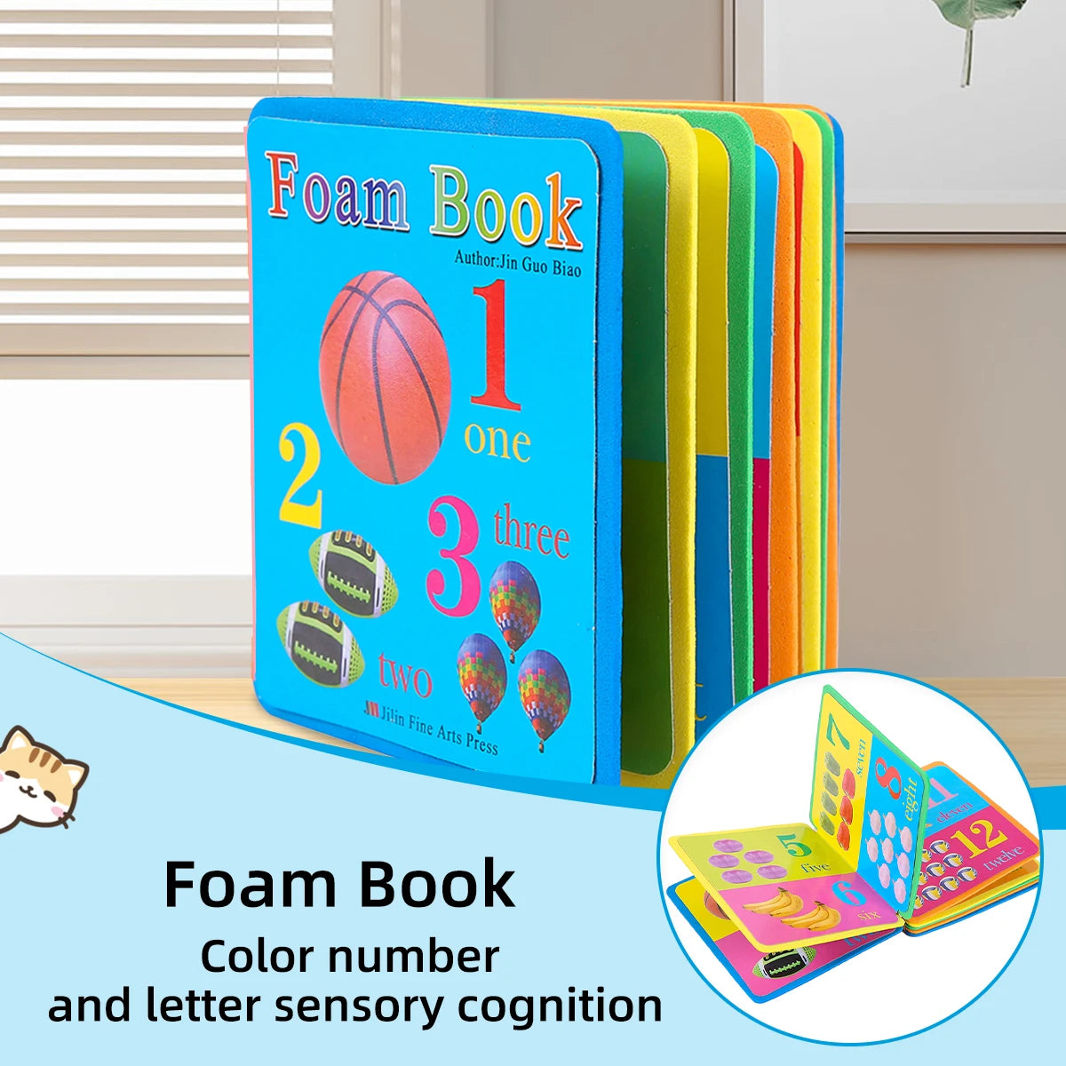 Children's English Eva Book Baby Cognitive Learning Rounded Corner Design Does Not Hurt Hands Beautifully Baby Educational Toys