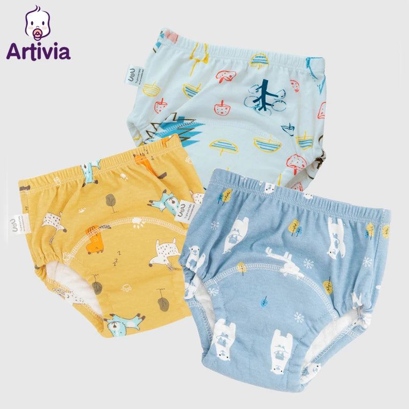 6 Layer Waterproof Reusable Cotton Baby Training Pants Infant Shorts Underwear Cloth Baby Diaper Nappies Panties Nappy Changing