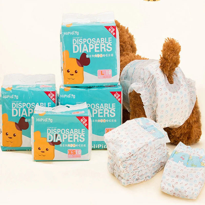 10/12PCS/pack Super Absorption Physiological Pants Dog Diapers For Dogs Pet Female Dog Disposable Leakproof Nappies Puppy