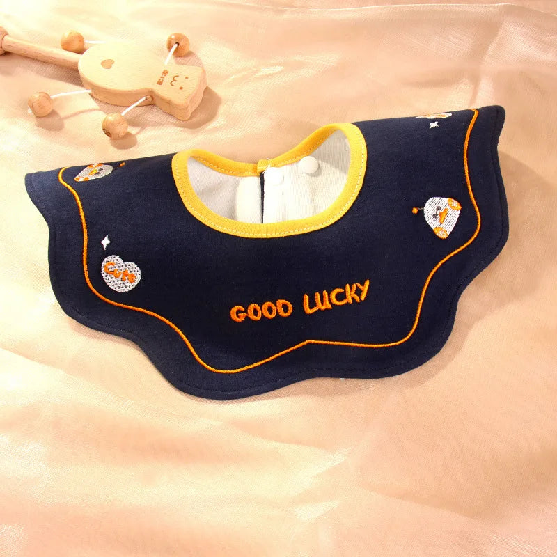 Cute Embroidery Cotton Baby Bibs Autumn New Infant Bib Newborn Burp Cloths for Kids Boy Girl Spring Soft Feeding Saliva Towel