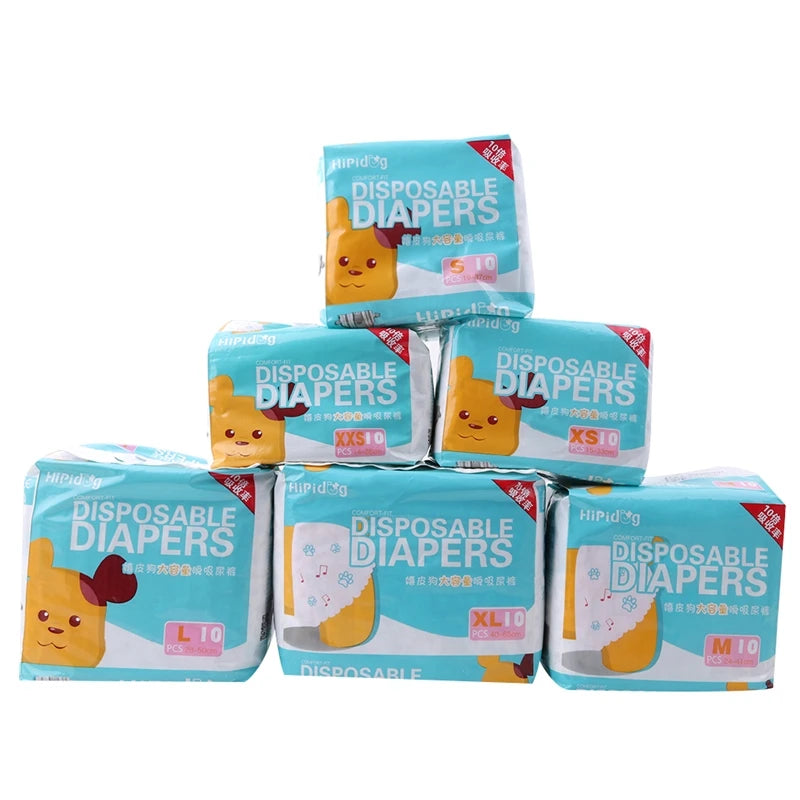 10/12PCS/pack Super Absorption Physiological Pants Dog Diapers For Dogs Pet Female Dog Disposable Leakproof Nappies Puppy