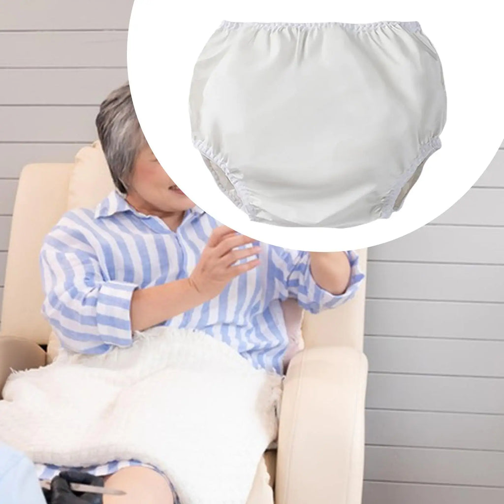 Adults Diaper Cover Waterproof Elastic Briefs Reusable Soft Diaper Pants Comfort Leak Protection for Elderly Disabled Senior