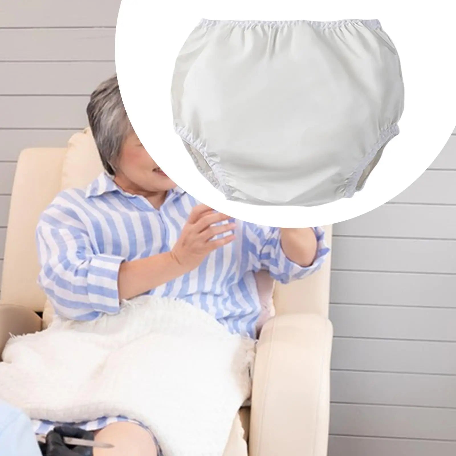 Adults Diaper Cover Waterproof Elastic Briefs Reusable Soft Diaper Pants Comfort Leak Protection for Elderly Disabled Senior