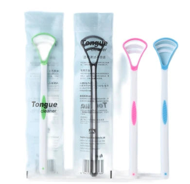 1PCS Silicone Tongue Scraper With Ergonomic Handle Double-sided Fresher Breath Tongue Cleaning Brush Oral Hygiene Tool Wholesale