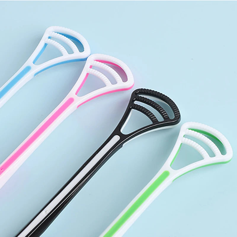 1PCS Silicone Tongue Scraper With Ergonomic Handle Double-sided Fresher Breath Tongue Cleaning Brush Oral Hygiene Tool Wholesale