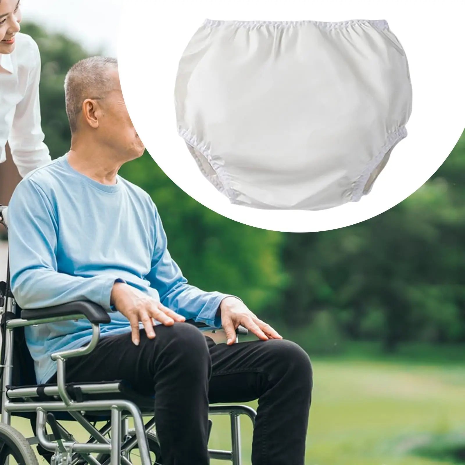 Adults Diaper Cover Waterproof Elastic Briefs Reusable Soft Diaper Pants Comfort Leak Protection for Elderly Disabled Senior