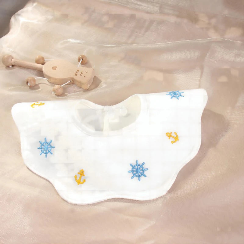 Cute Embroidery Cotton Baby Bibs Autumn New Infant Bib Newborn Burp Cloths for Kids Boy Girl Spring Soft Feeding Saliva Towel