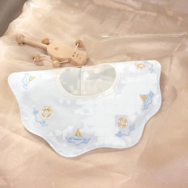 Cute Embroidery Cotton Baby Bibs Autumn New Infant Bib Newborn Burp Cloths for Kids Boy Girl Spring Soft Feeding Saliva Towel
