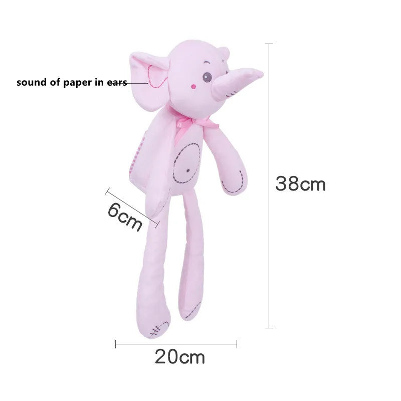 Baby Plush Rabbit Hand Puppet Soft Crib Stroller Infant Sleep Soothing Doll Mobile Pram Kids Hanging Ring Toys For Children Gift