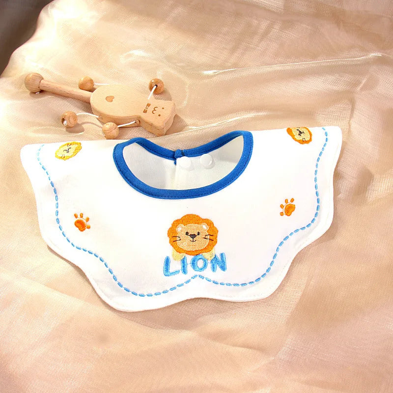 Cute Embroidery Cotton Baby Bibs Autumn New Infant Bib Newborn Burp Cloths for Kids Boy Girl Spring Soft Feeding Saliva Towel