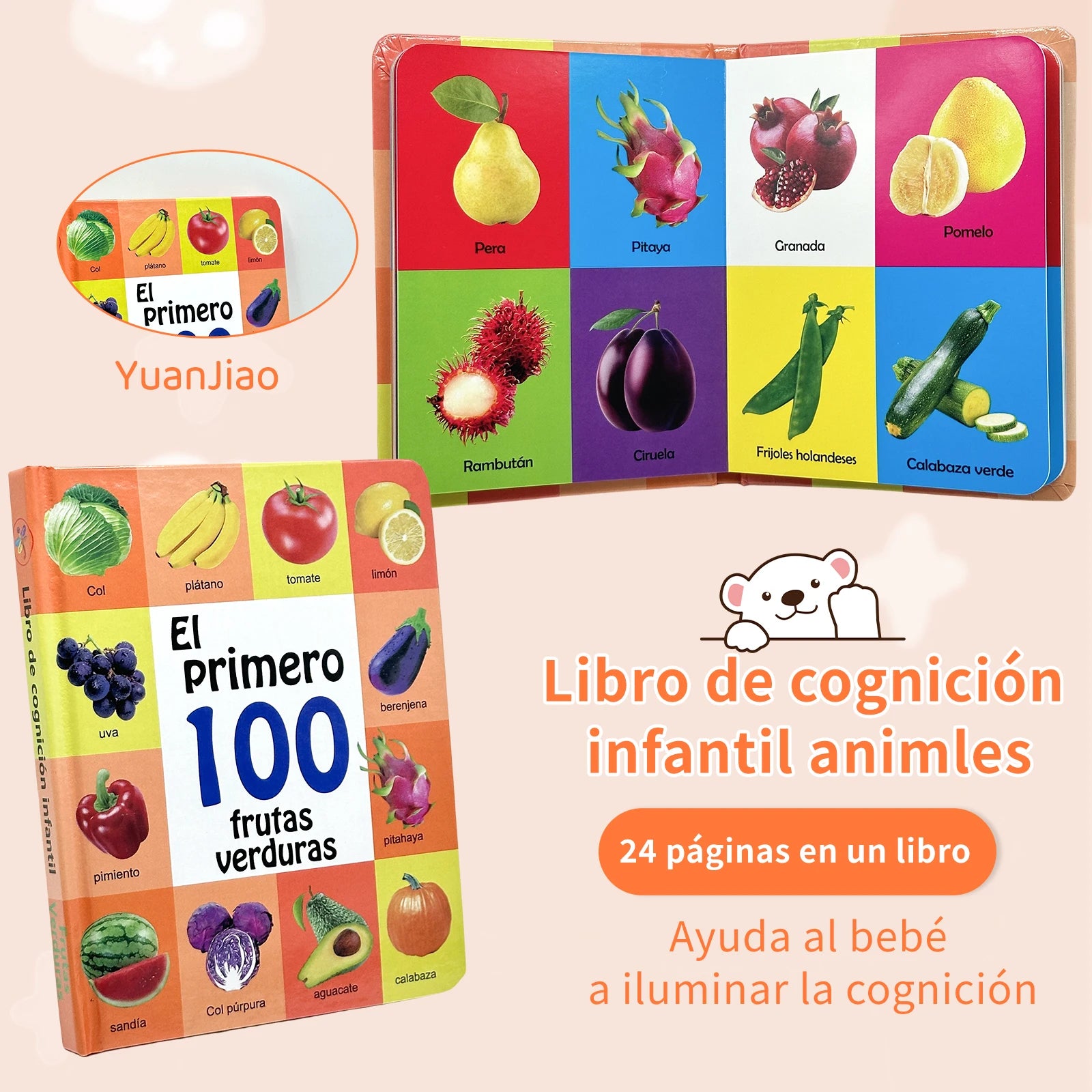 0-2 Years Spanish Children's Cognitive Encyclopedia Enhancing Cognition Children's Early Learning Books Gifts
