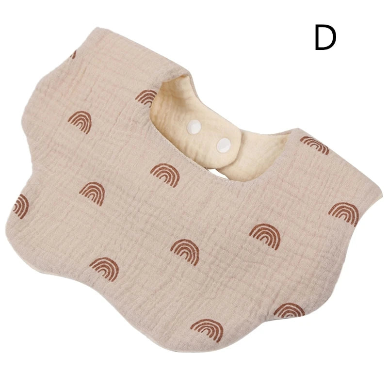 Baby Wave Shape Feeding Bib Bandana Burp Cloth Scarf Printed Soft Pure Cotton Absorbent Saliva Towel Breathable Apron Dropship