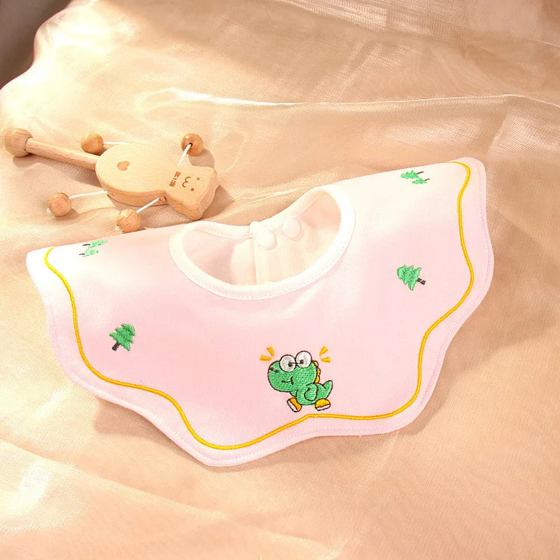Cute Embroidery Cotton Baby Bibs Autumn New Infant Bib Newborn Burp Cloths for Kids Boy Girl Spring Soft Feeding Saliva Towel