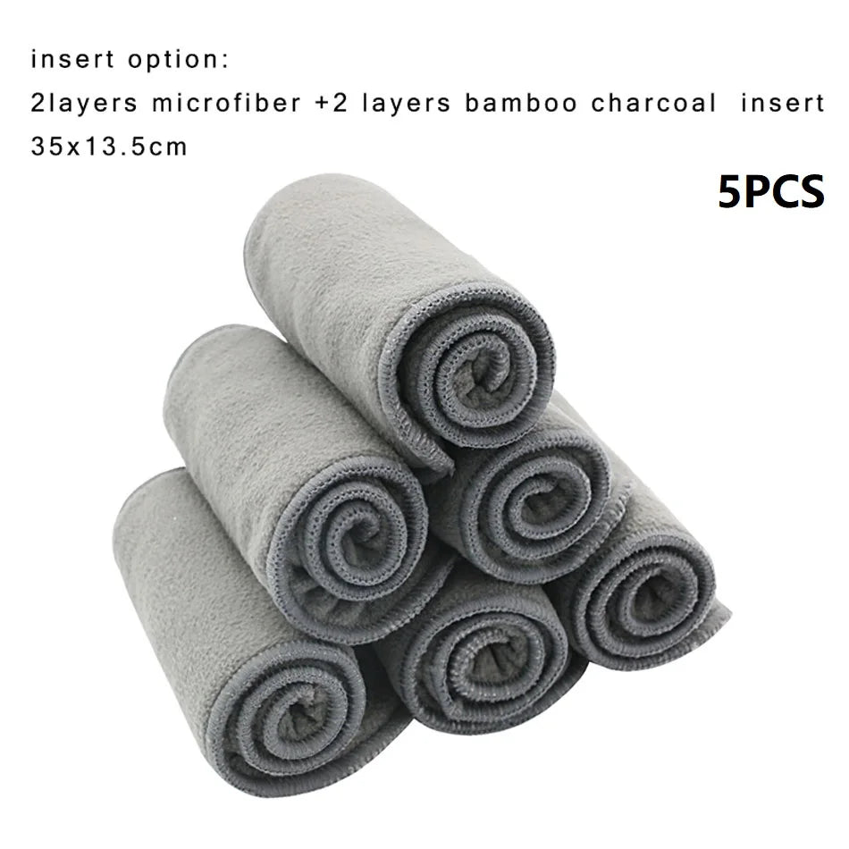 HappyFlute 4Pcs/Set 3-15kg Pocket Diaper EOC-Friendly Washable&Reusable Absorbent Adjustable Baby Ecological Nappy Cover