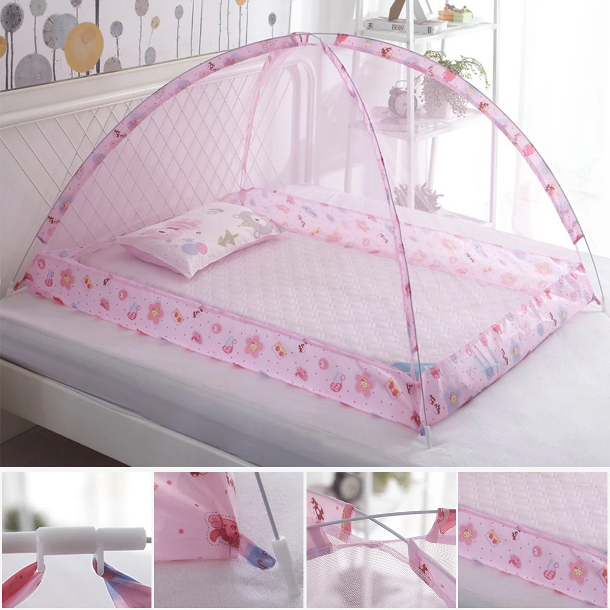 Mosquito Net for Baby Foldable Infant Mosquito Net Anti Mosquito Bites Portable Mosquito Net for Baby Toddlers Kids Children