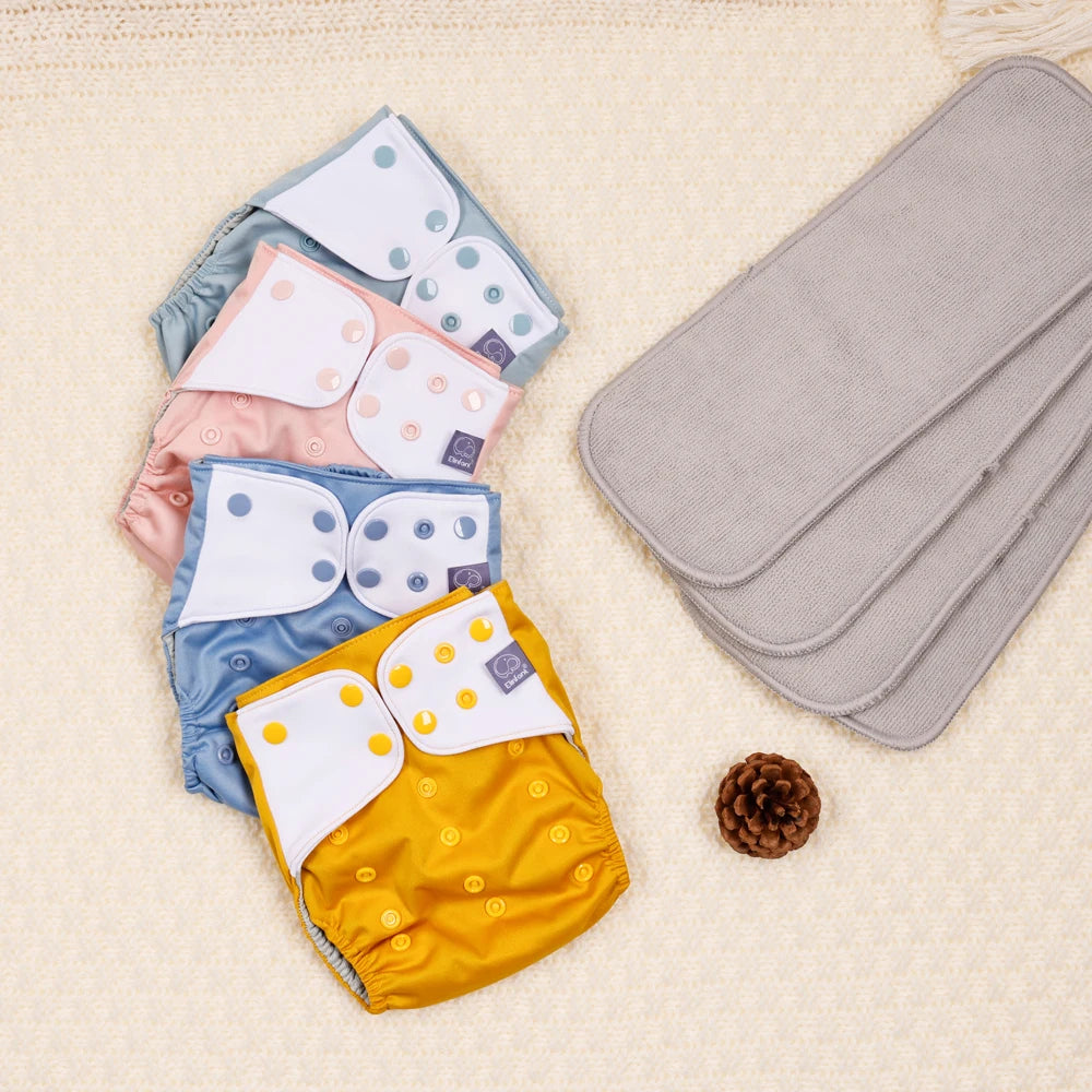 Elinfant waterproof  baby cloth diaper with 4 absorbents mesh cloth inner os for 3-15kg washable eco-friendly pocket cloth nappy