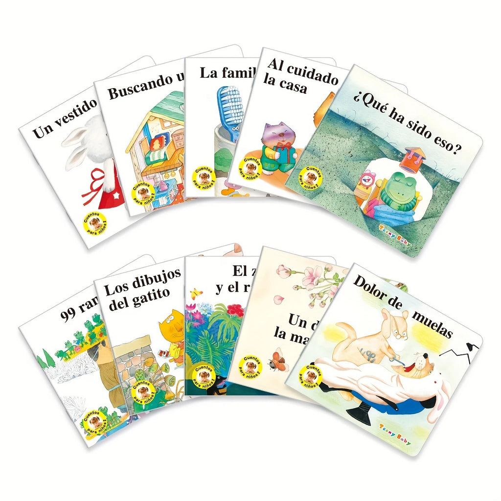 1 Set of 10 Spanish Children's Storybooks Baby Enlightenment Early Learning Books Children's Simple Readers Learning Gifts
