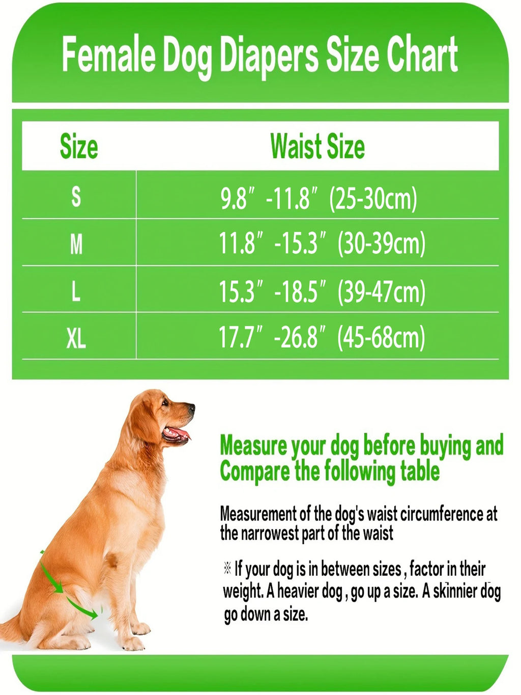 1PC Reusable Washable Dog Diapers Female Highly Absorbent Doggie Diapers - Size Adjustable Puppy Diapers for Dog Period Pant