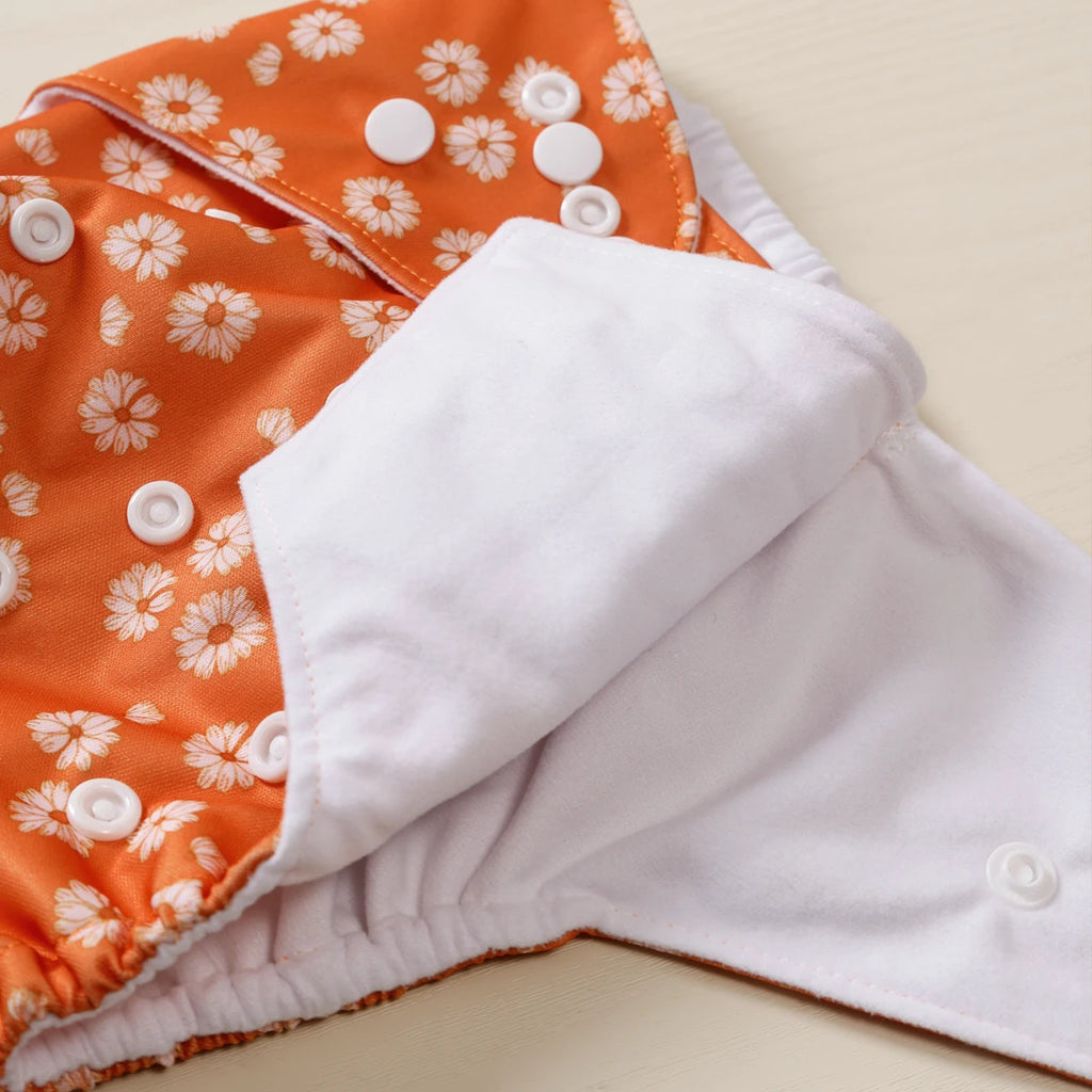 Elinfant 1pc Reusable Cloth Diaper Dry Fast Suede Cloth Inner Waterproof adjustable Baby Cloth Diaper For 3-15kg